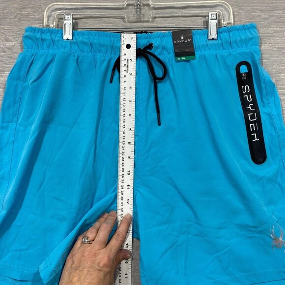 SPYDER Blue Swim Shorts Men's Size XL Quick Dry UPF 30+ Boxer Lined Trunks - Picture 12 of 16